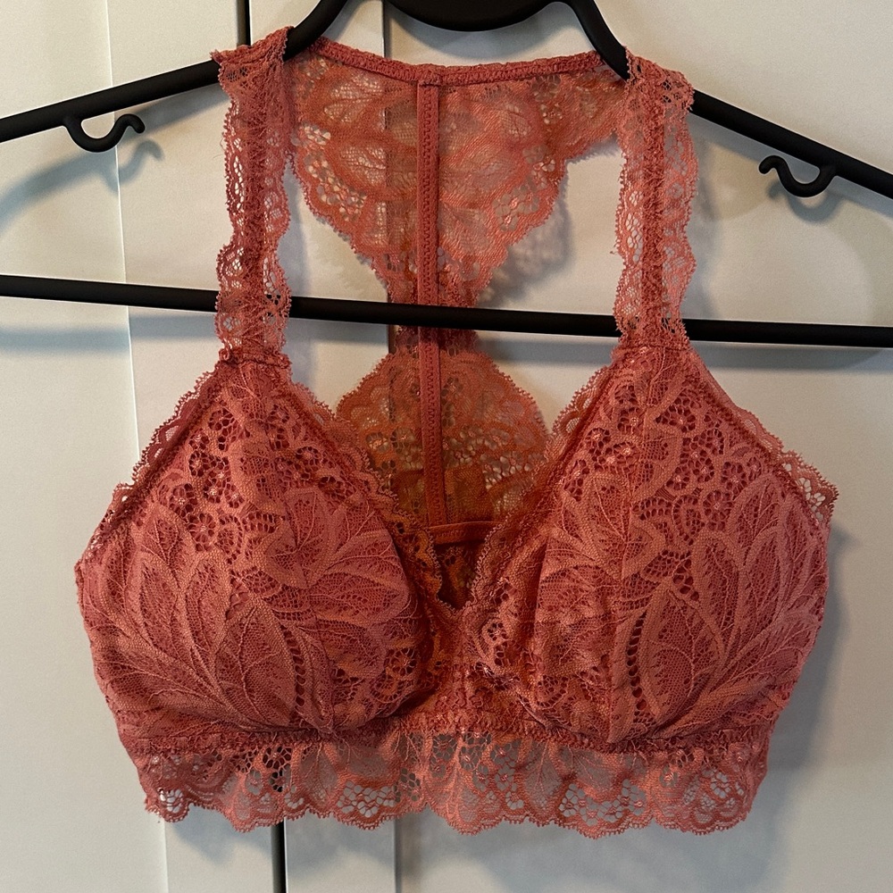 Auden Lace Racerback Bralette - Rust